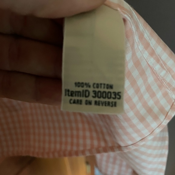 LL Bean XL pink/white gingham top - Picture 5 of 5